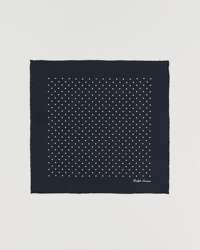 Ralph Lauren Purple Label Silk Dotted Pocket Square Navy – Bleu
