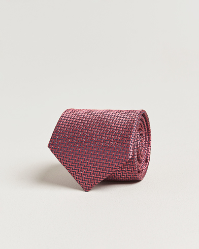 Brioni Jacquard Herringbone Silk Tie Rosa – Rose