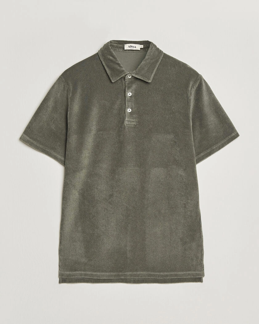 Altea Terry Cotton Polo Olive – Vert