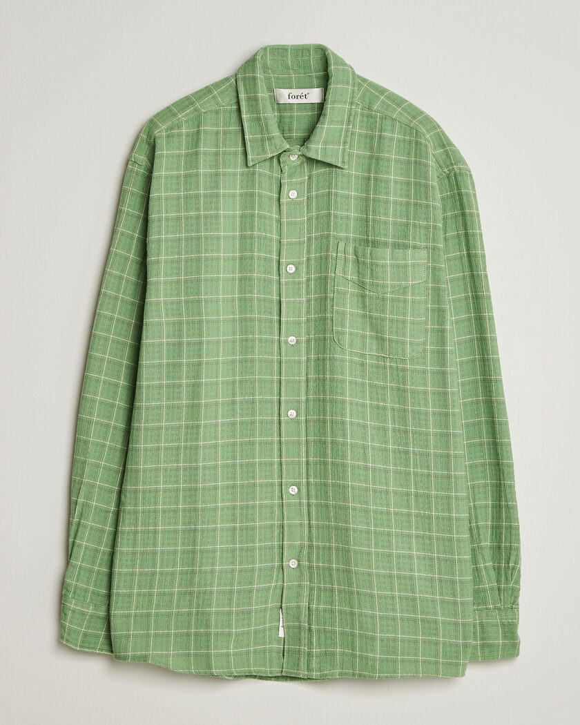 Forét Scout Relaxed Fit Loose Weave Shirt Vibrant Moss – Vert