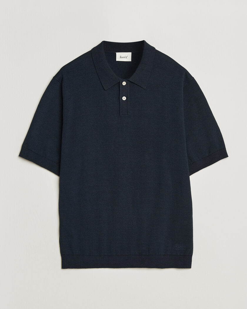 Forét Sea Cotton/Linen Polo Navy – Bleu