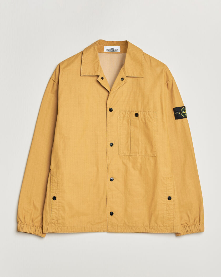 Stone Island Double Coated Cotton Ripstop Overshirt Mustard – Jaune