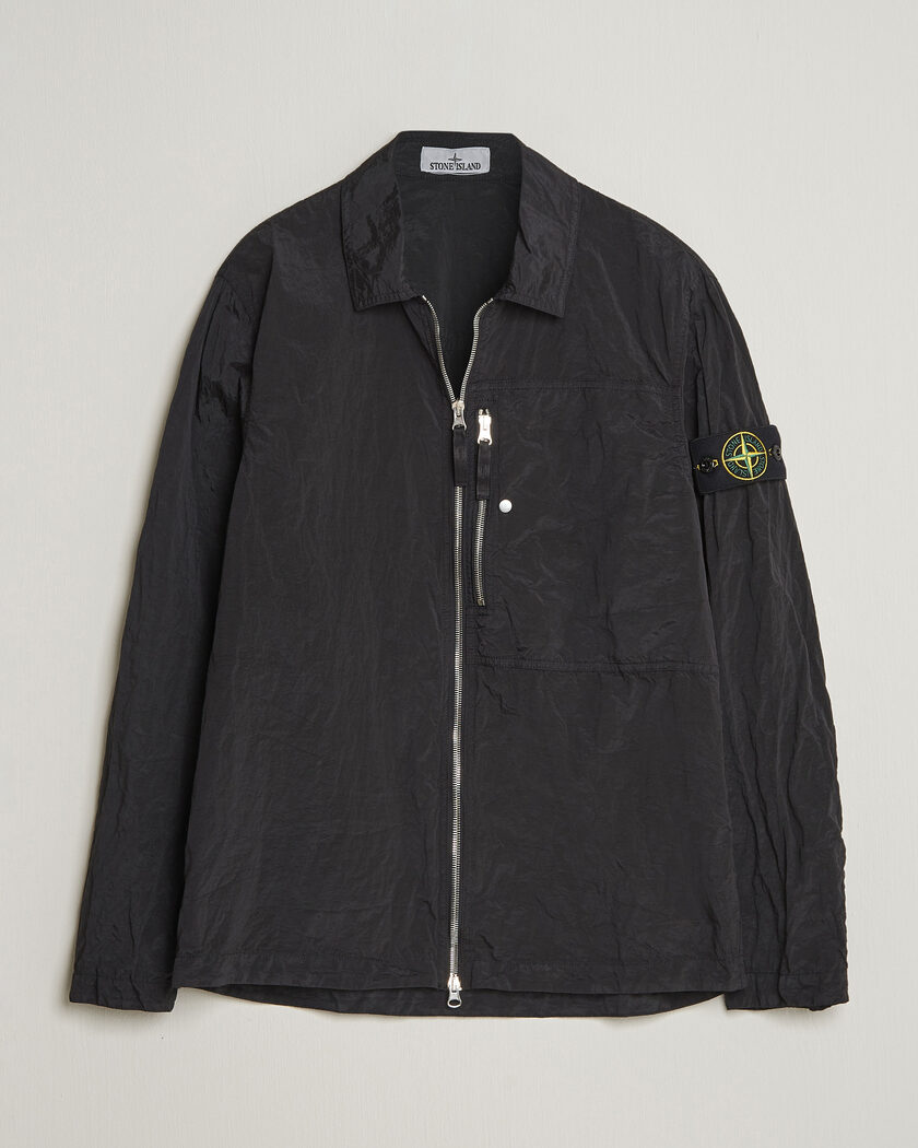 Stone Island Nylon Metal Zip Overshirt Black – Noir