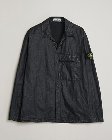 Stone Island Garment Dyed Nylon Zip Overshirt Black – Noir