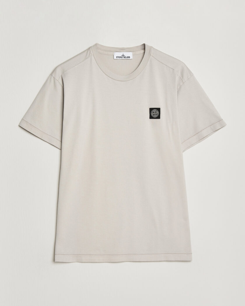 Stone Island Garment Dyed Cotton Jersey T-Shirt Pearl Grey – Gris