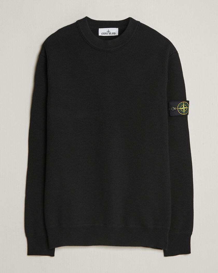 Stone Island Ribbed Soft Organic Cotton Crewneck Black – Noir
