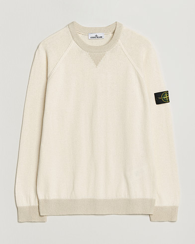 Stone Island Raw Hand Organic Cotton Raglan Crewneck Ivory – Blanc
