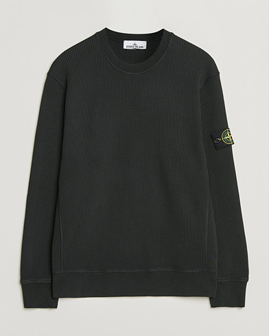 Stone Island Organic Cotton Waffle Fleece Sweatshirt Black – Noir