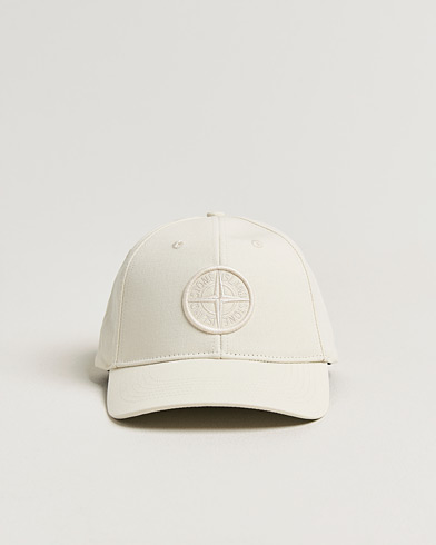 Stone Island Classic Cotton Logo Cap Ivory – Blanc