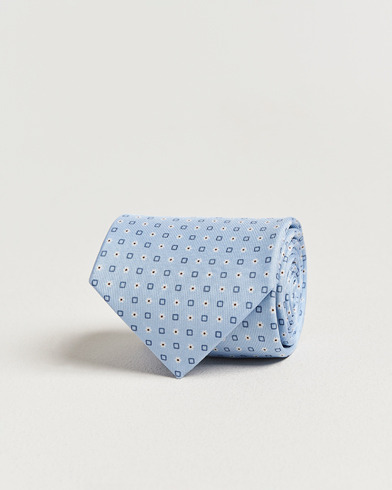 E. Marinella 3-Fold Printed Silk Tie Light Blue – Bleu