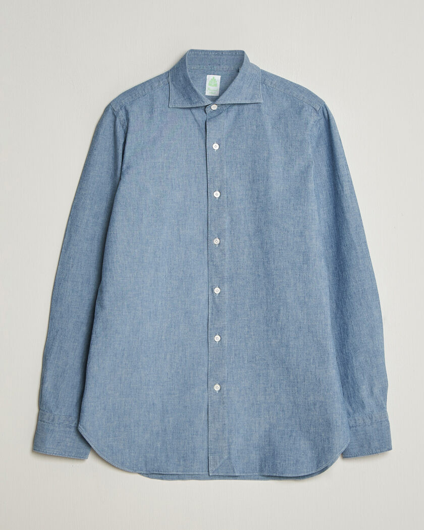 Finamore Napoli Gaeta Chambray Shirt Light Blue – Bleu