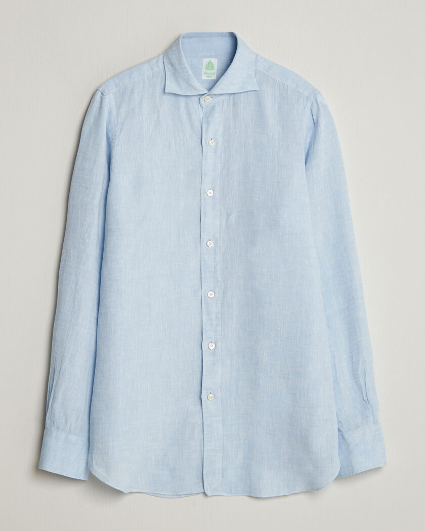 Finamore Napoli Gaeta Linen Shirt Light Blue – Bleu