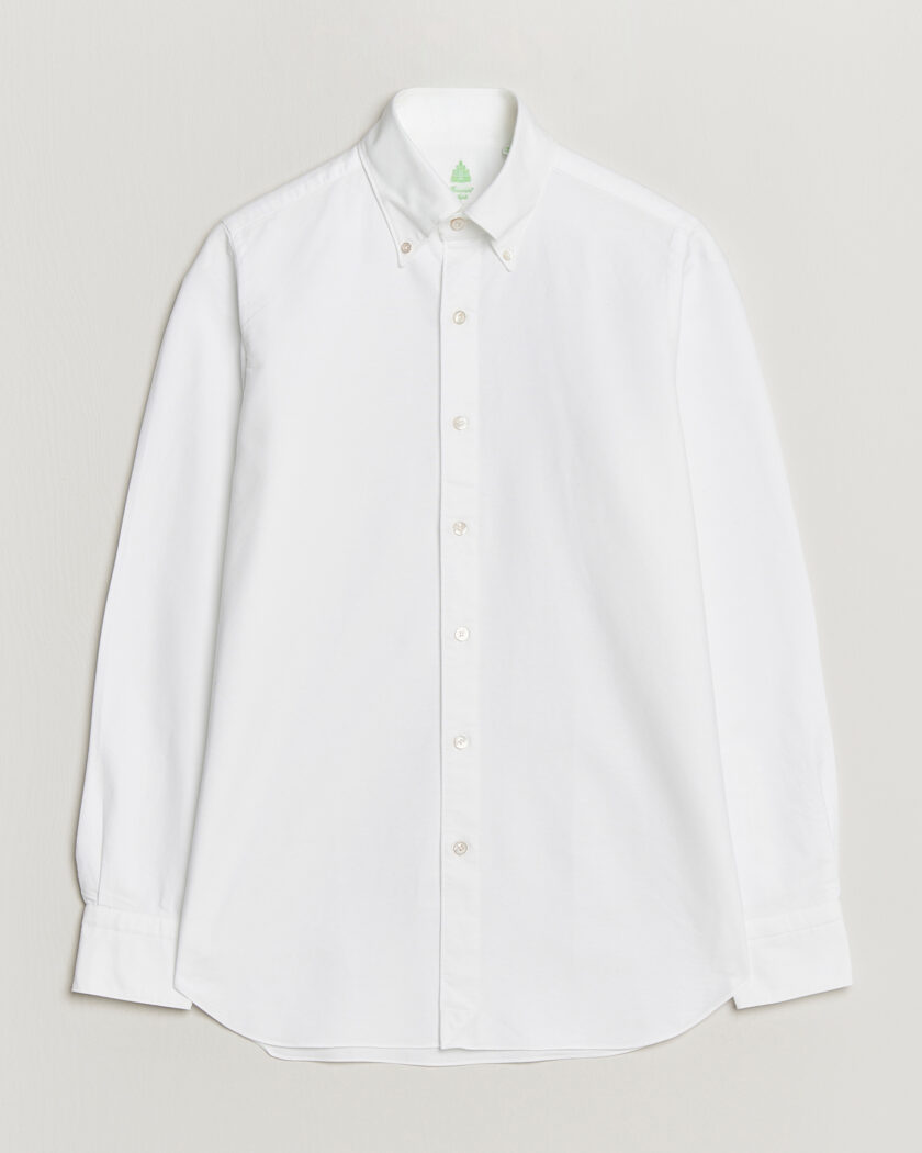 Finamore Napoli Gaeta Oxford Button Down Shirt White – Blanc