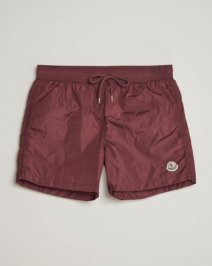 Moncler Nylon Swim Shorts Burgundy – Rouge