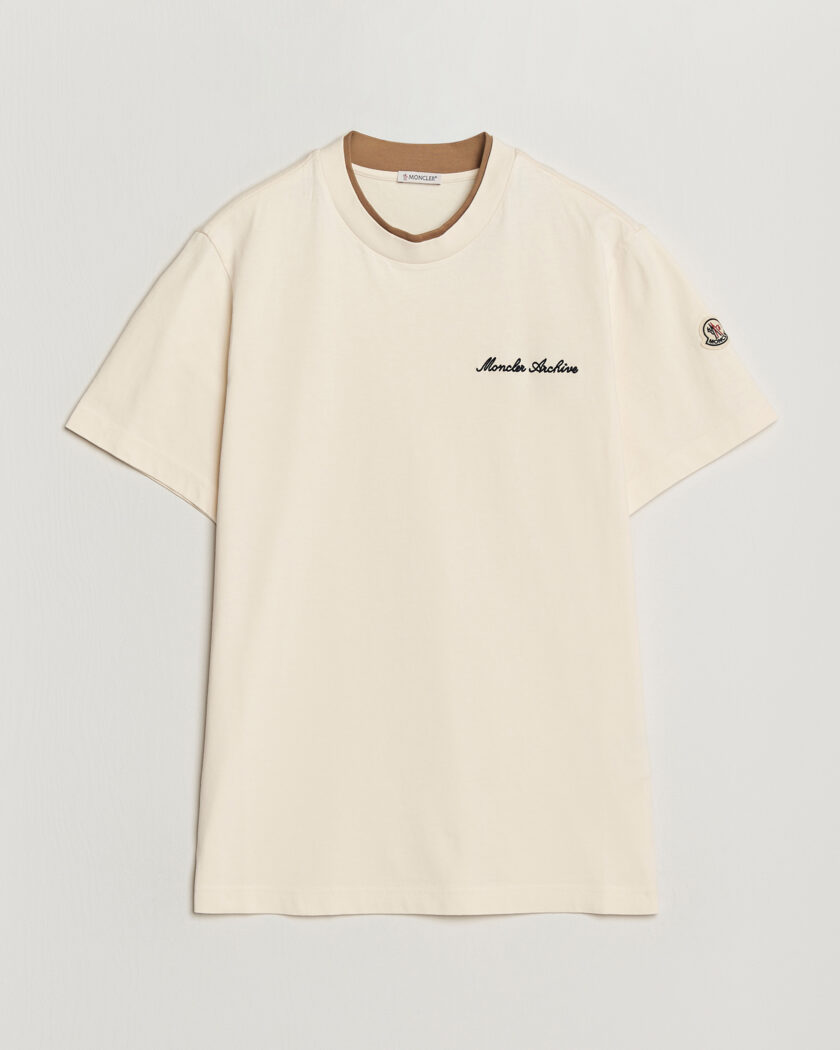 Moncler Signature Logo T-Shirt Off White – Blanc