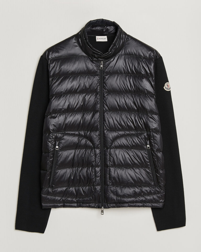 Moncler Hybrid Laque Zip Cardigan Black – Noir