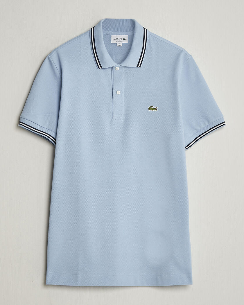 Lacoste Original Tipped Polo Piké Chambray – Bleu