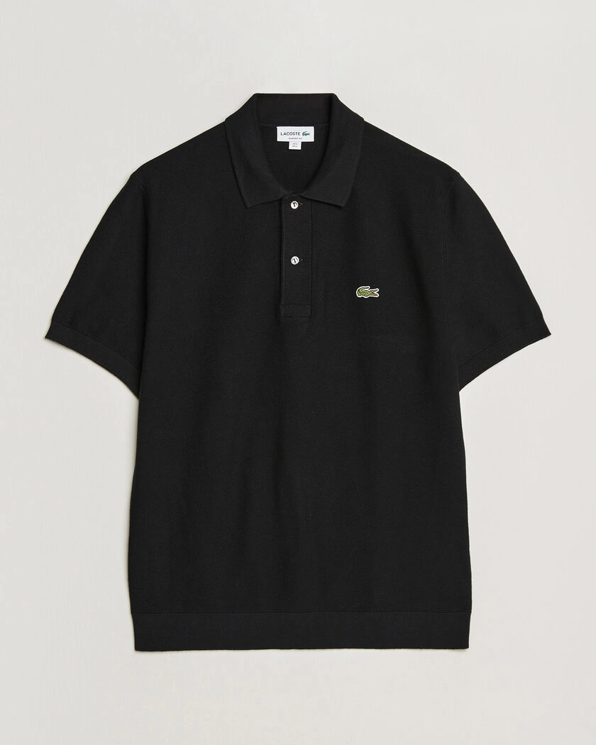 Lacoste Cotton Knitted Polo Black – Noir
