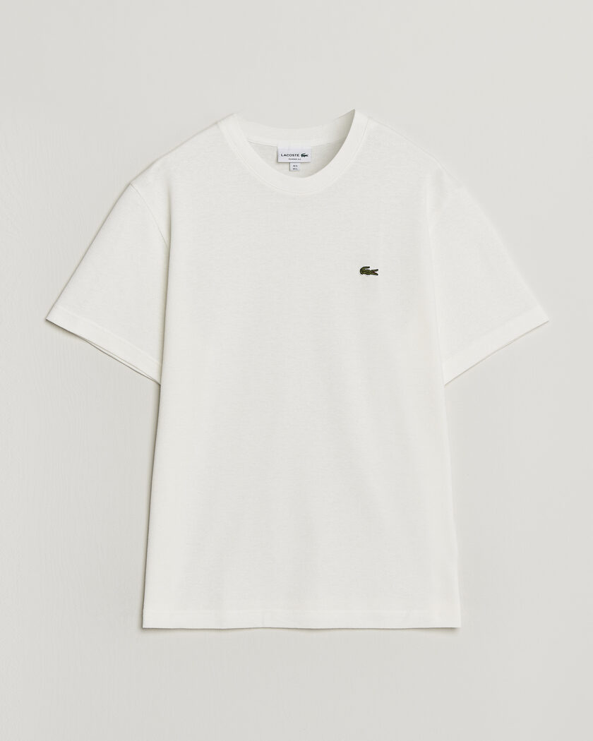 Lacoste Cotton/Linen Pique T-Shirt Flour – Blanc