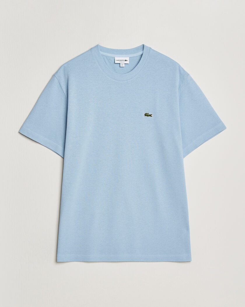 Lacoste Cotton/Linen Pique T-Shirt Light Blue – Bleu
