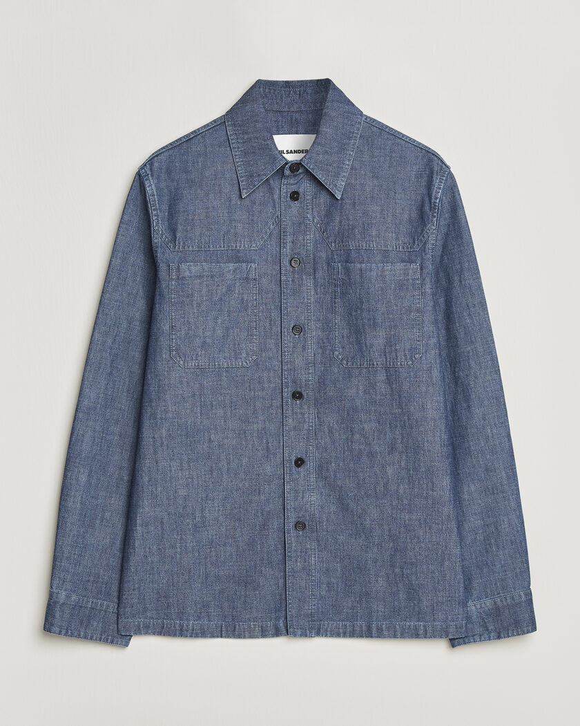 Stone Island Garment Dyed Organic Cotton Zip Overshirt Navy
