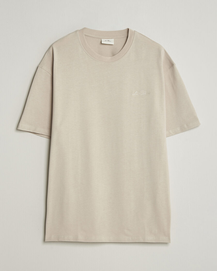 LES DEUX Crew T-Shirt Light Sand – Blanc