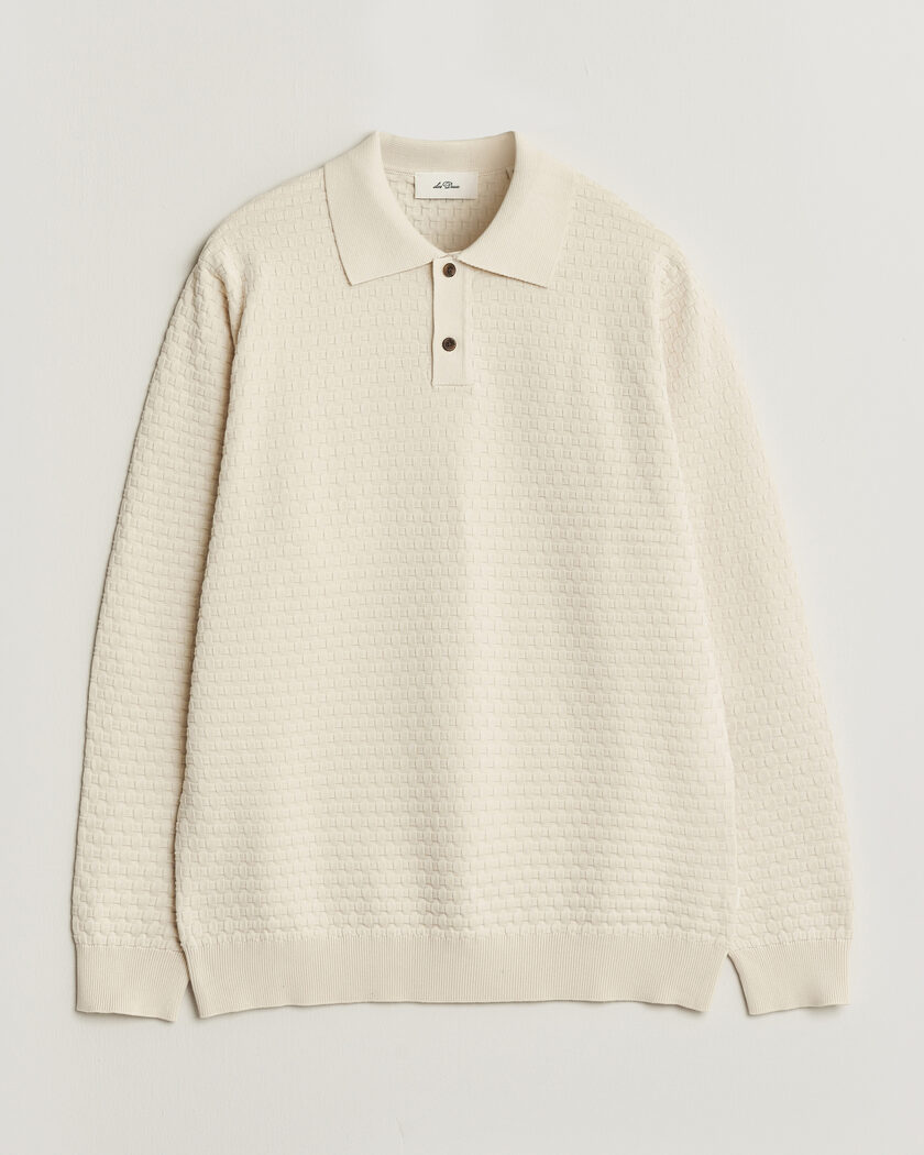 Les Deux Billy Weave Knitted Polo Light Ivory – Blanc