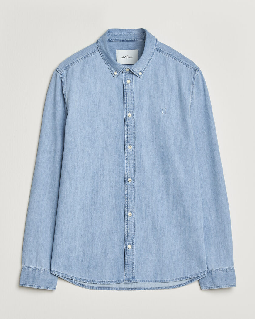LES DEUX Konrad Denim Shirt Light Indigo Wash – Bleu