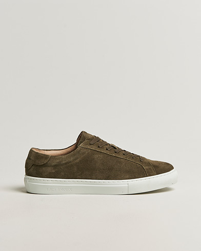 LES DEUX Theodor Suede Sneakers Teak Brown – Vert