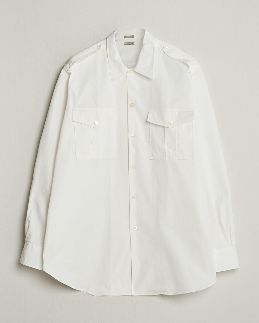 Massimo Alba Army Double Pocket Shirt White – Blanc