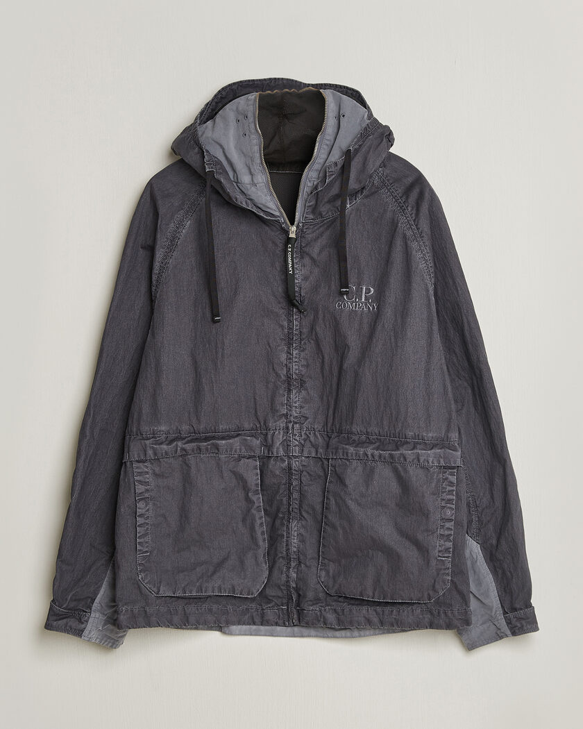 C.P. Company 50 Fili Wax Hood Jacket Black – Noir