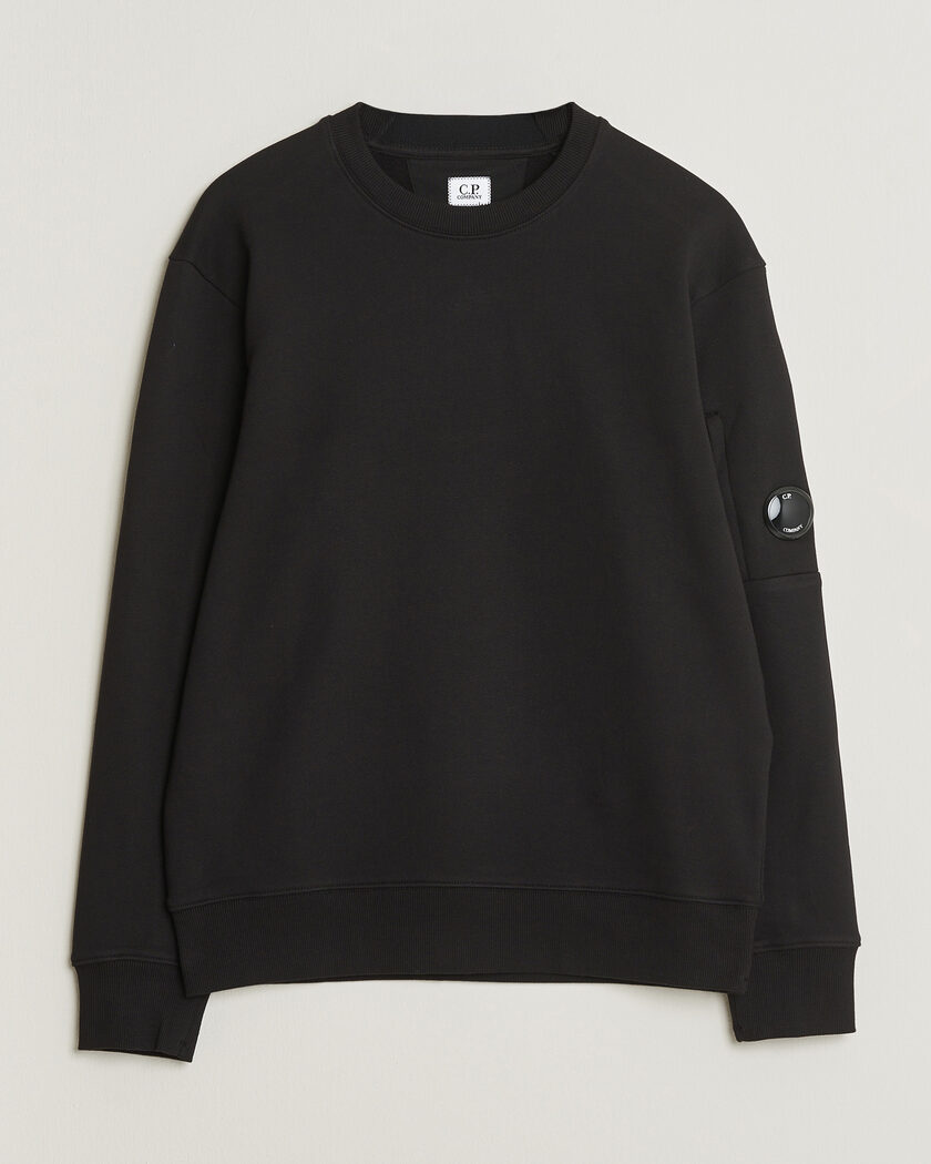 C.P. Company Diagonal Raised Fleece Lens Sweatshirt Black – Noir