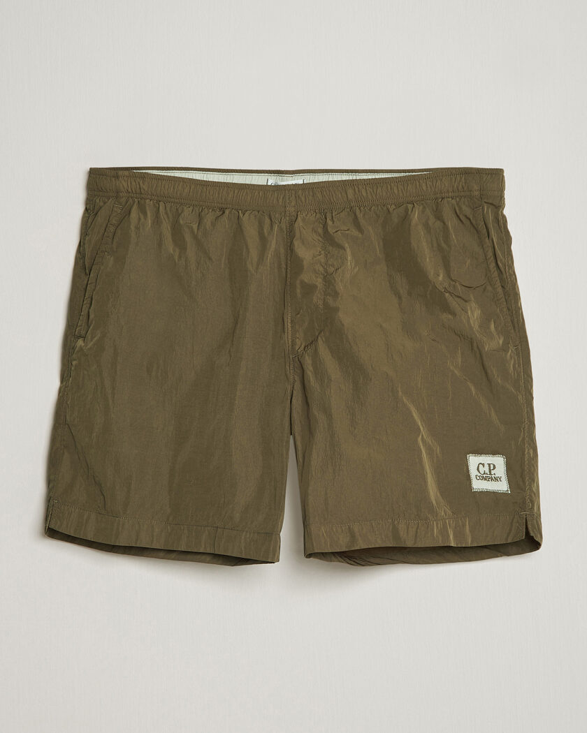 C.P. Company Eco Chrome Logo Swimshorts Olive – Vert
