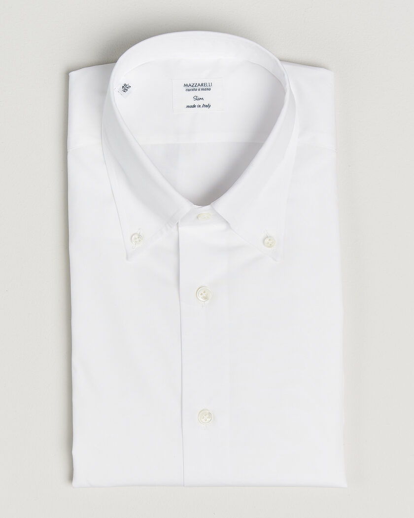 Mazzarelli Soft Cotton Button Down Shirt White – Blanc