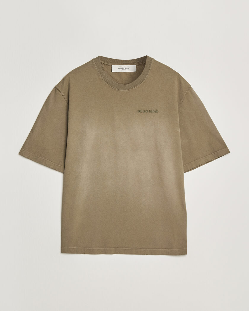 Golden Goose Journey Dyed Cotton T-Shirt Washed Beige – Vert