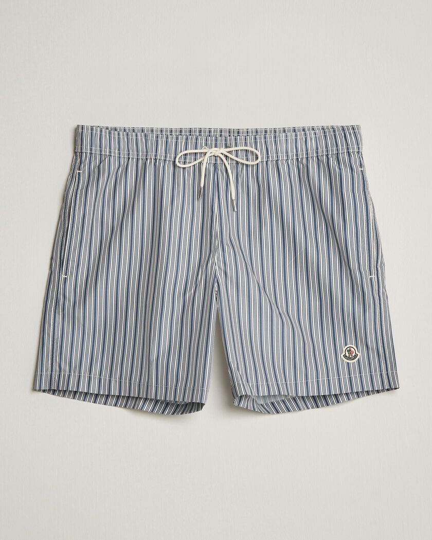 Moncler Nylon Swim Shorts Blue Stripe – Bleu