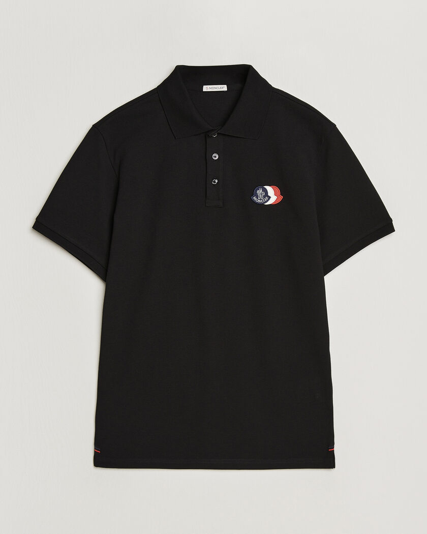 Moncler Tricolore Logo Polo Black – Noir
