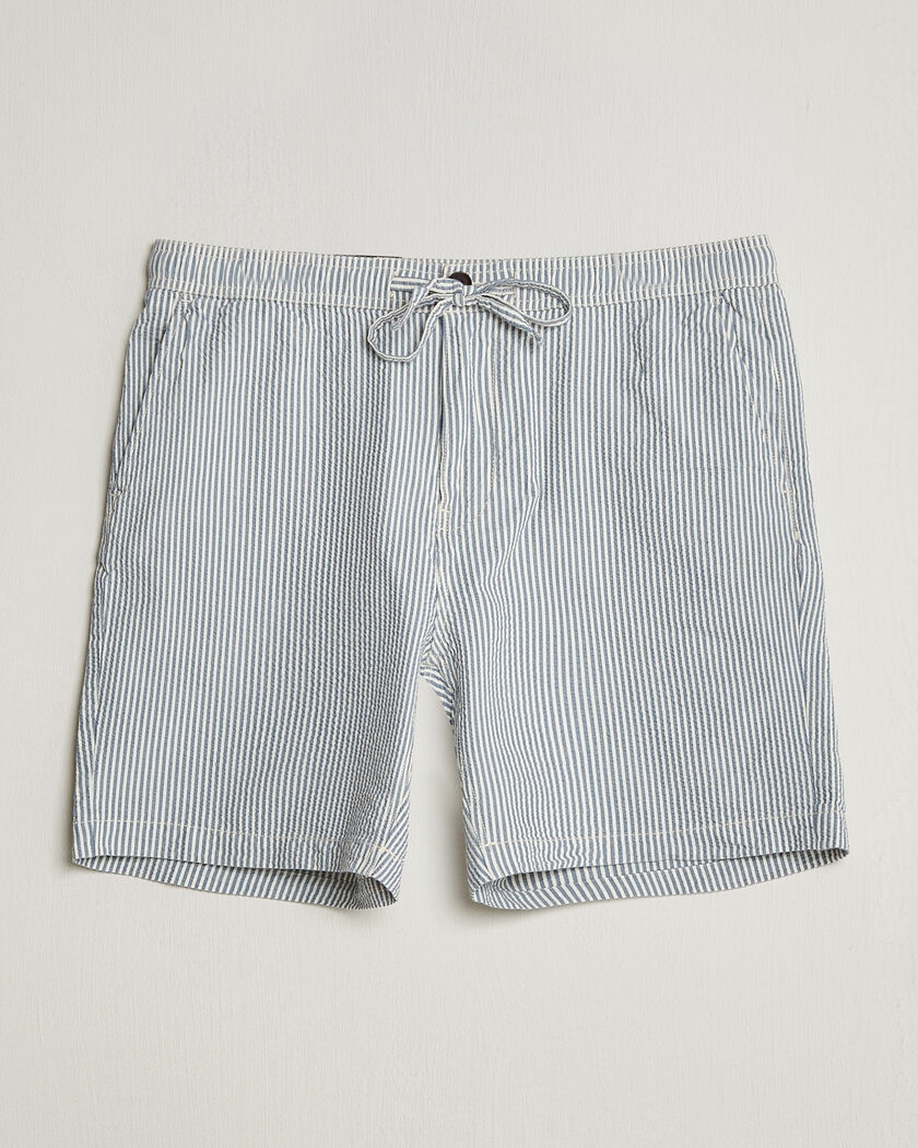 Morris Fenix Seersucker Shorts Light Blue – Bleu
