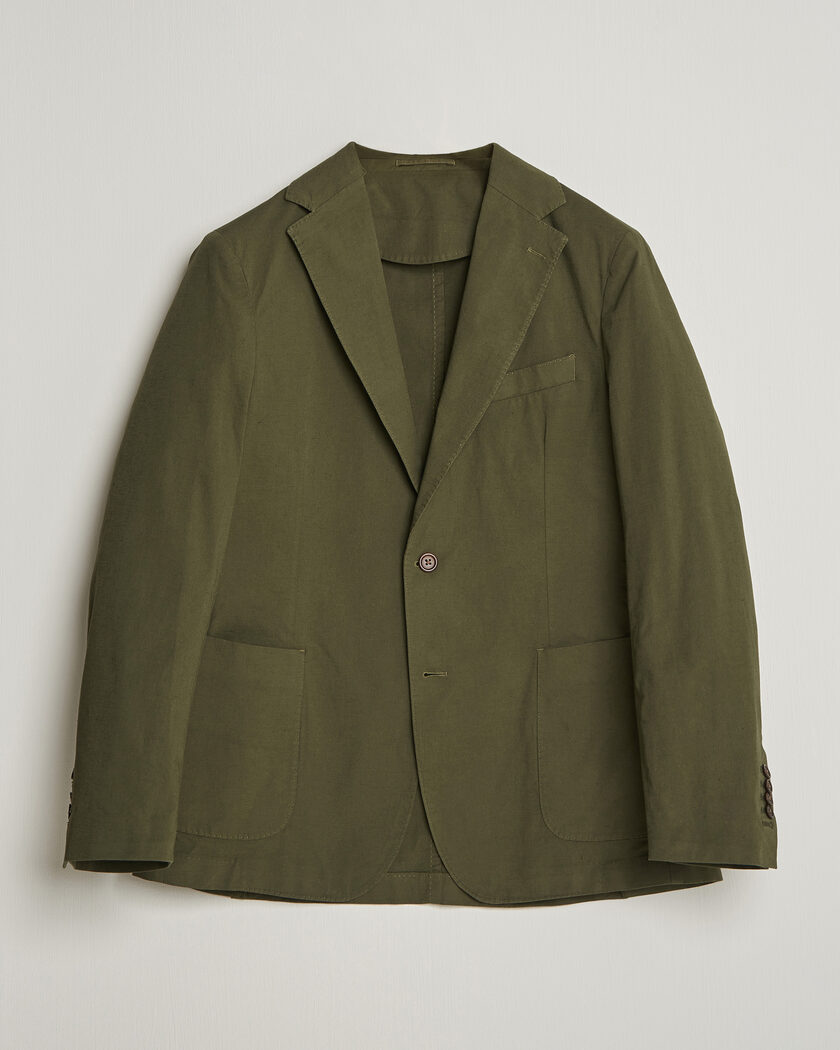Morris Washed Cotton Suit Blazer Olive – Vert