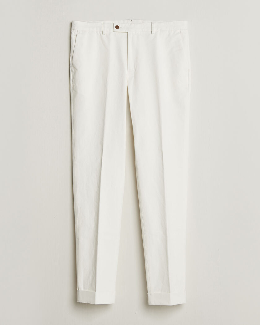 Morris Jack Cotton Trousers Off White – Blanc