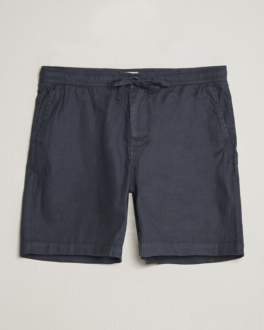 Morris Fenix Linen Shorts Dark Blue – Bleu
