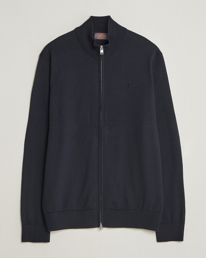 Morris Riley Zip Cardigan Navy – Bleu