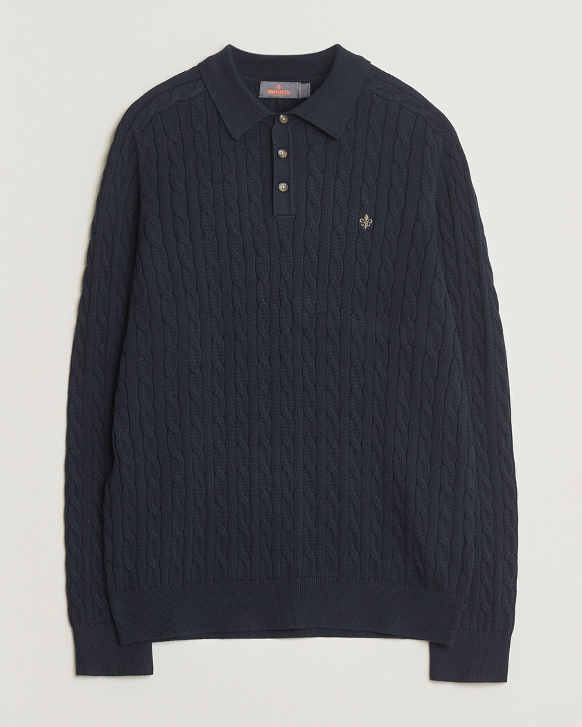 Morris Lancaster Cable Polo Navy – Bleu