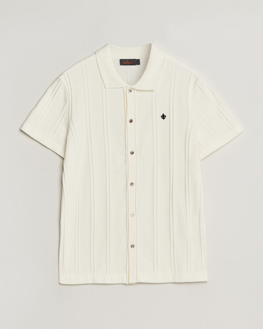 Morris Clayton Knitted Short Sleeve Shirt Off White – Blanc