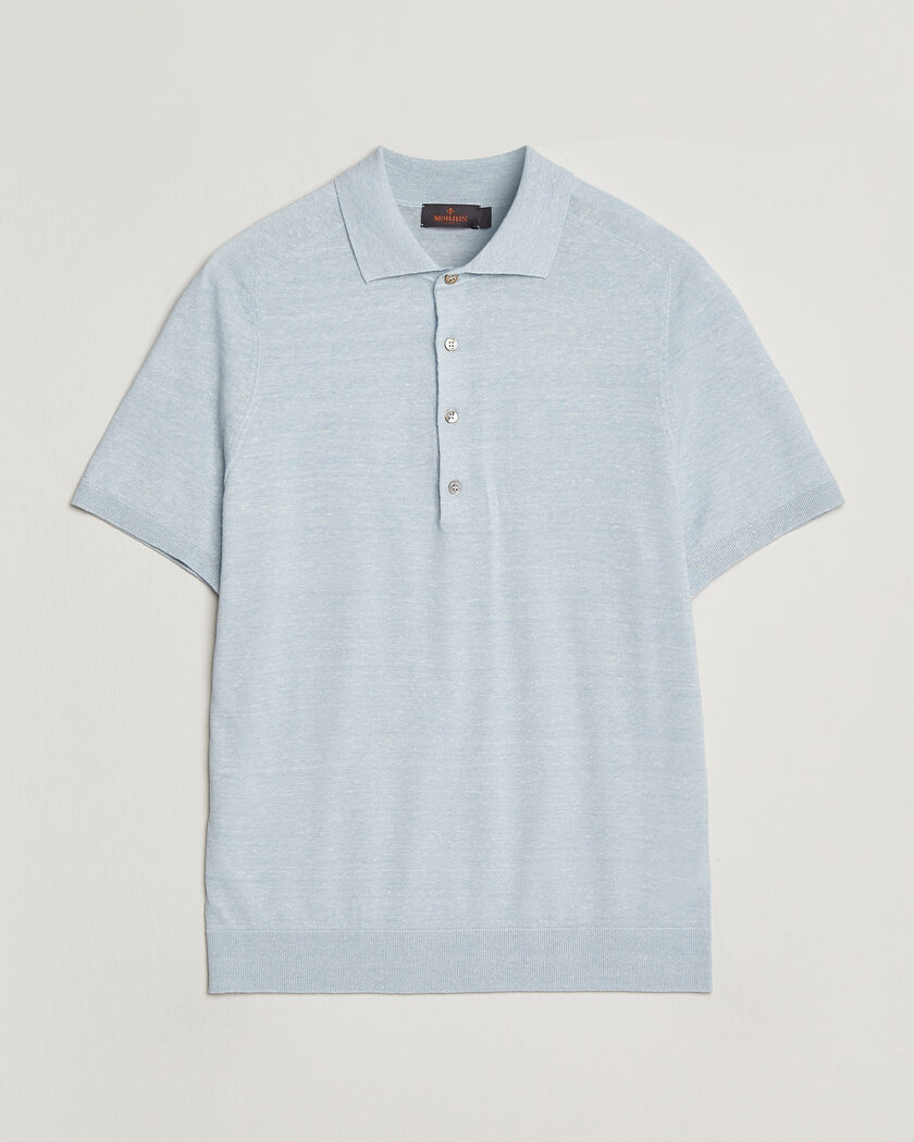 Morris Colin Short Sleeve Polo Shirt Light Blue – Bleu