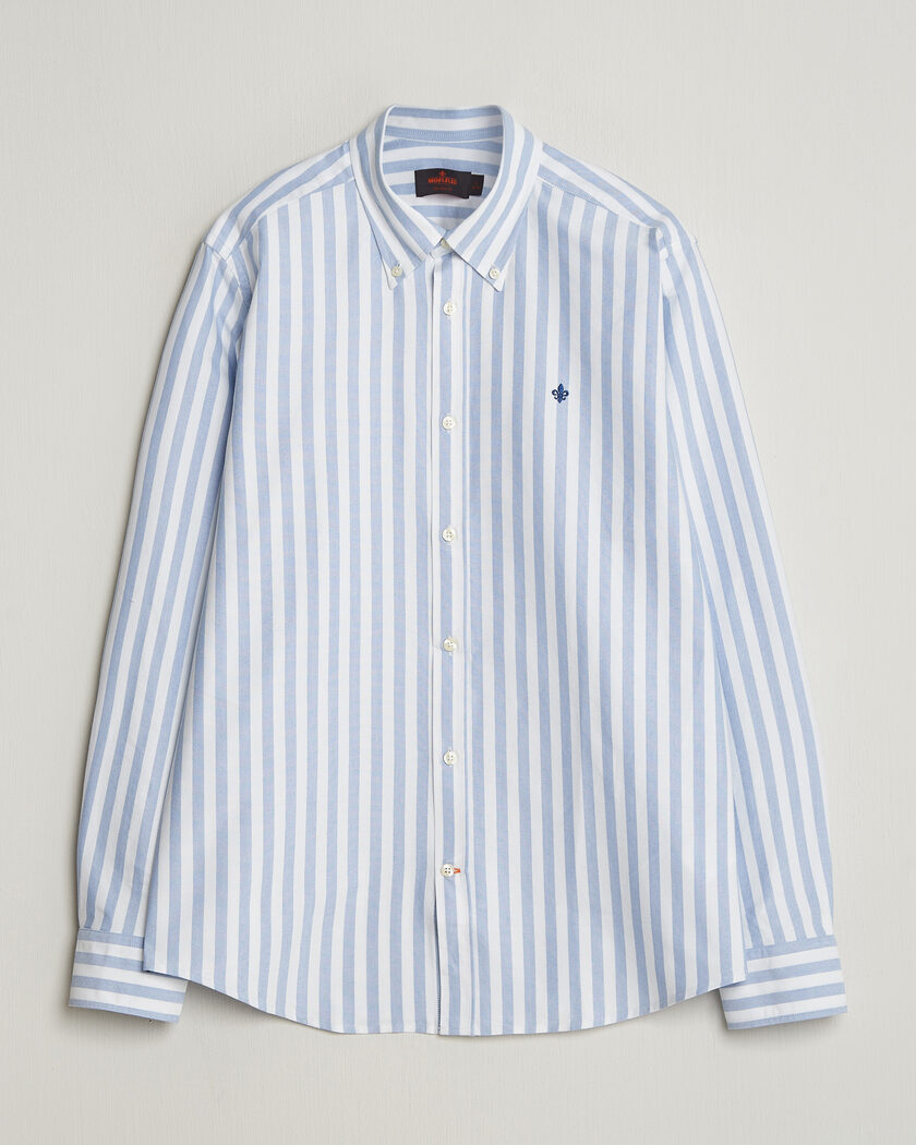 Morris Douglas Striped Oxford Shirt Light Blue – Bleu