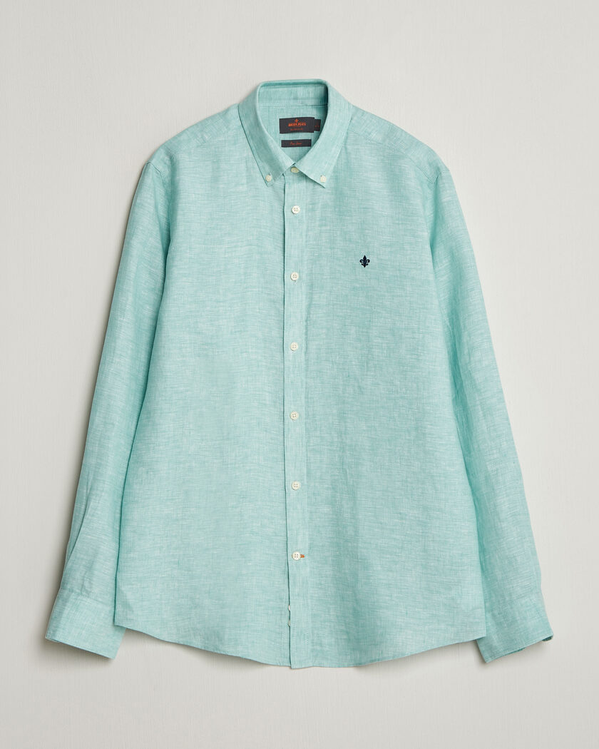 Morris Douglas Button Down Linen Shirt Green – Vert