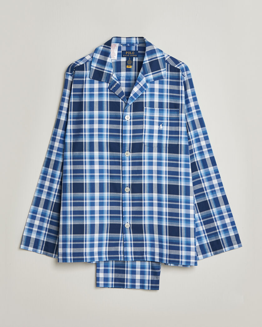 Polo Ralph Lauren Cotton Checked Pyjama Set Blue Multi – Bleu