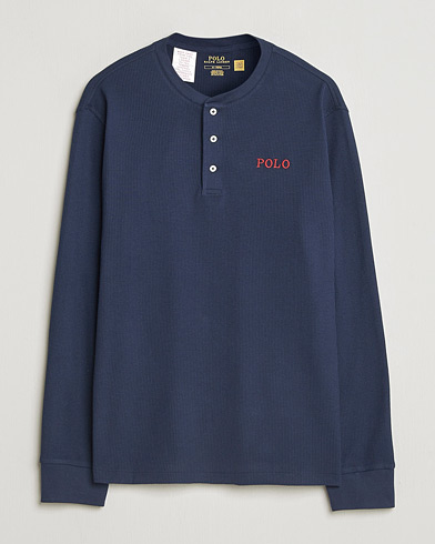 Polo Ralph Lauren Waffle Henley Loungewear Cruise Navy – Bleu