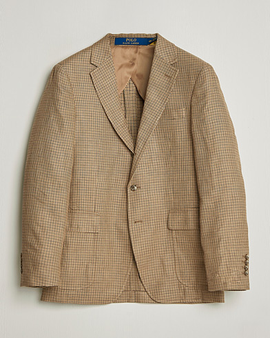 Polo Ralph Lauren Mini Guncheck Blazer Camel Multi – Marron